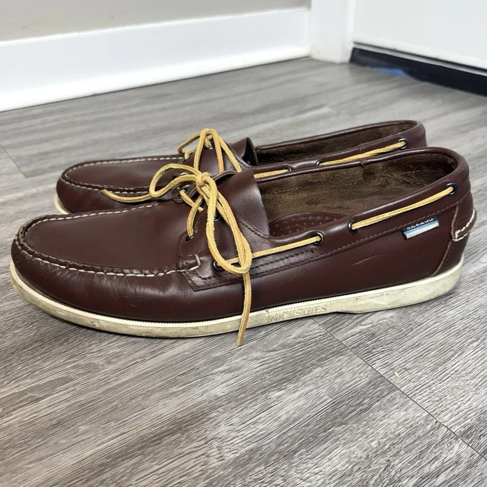 Sebago Docksides Boat Shoes Mens Size 15 M Waxed Brown Leather Preppy Nautical